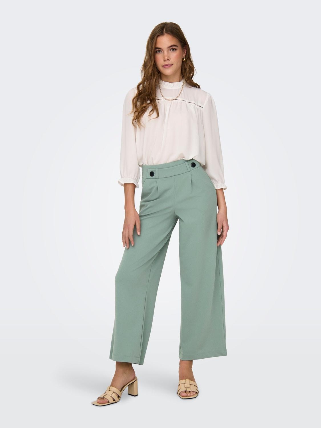 Pantalón JDY Geggo Chinois Green - ECRU