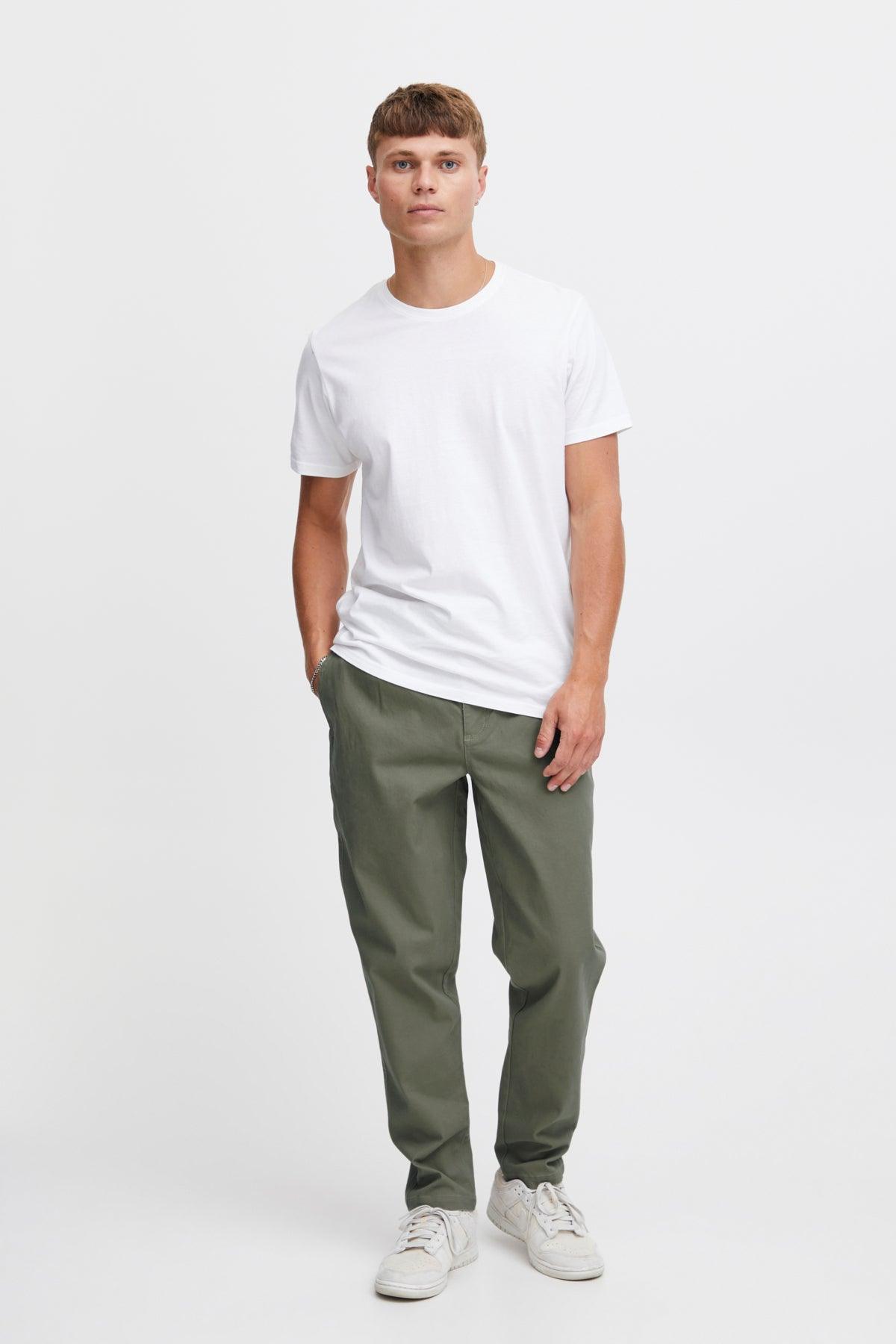 Pantalón !Solid Gioele Dylan Dusty Olive - ECRU