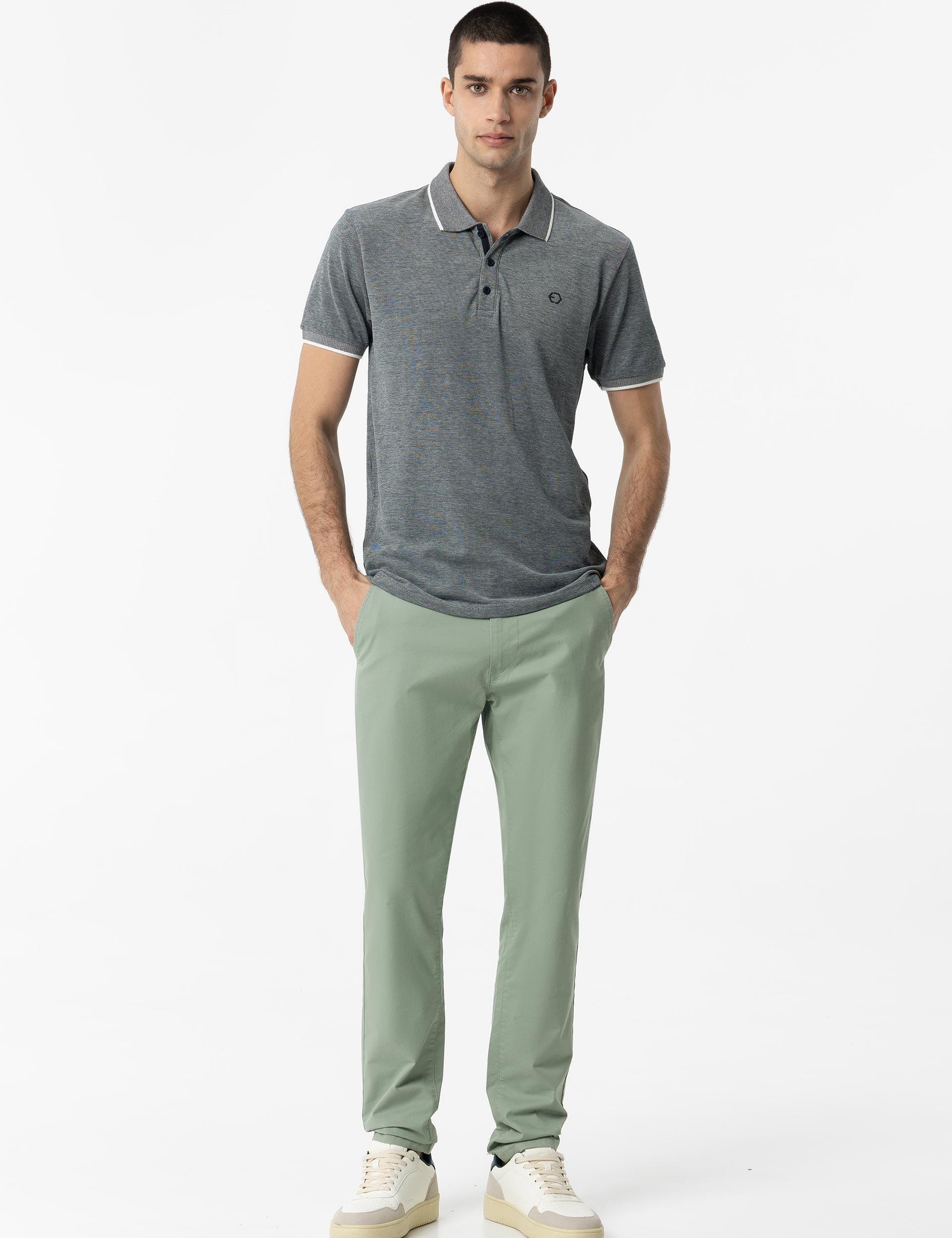 Pantalón Tiffosi Chino H35 Verde Agua - ECRU