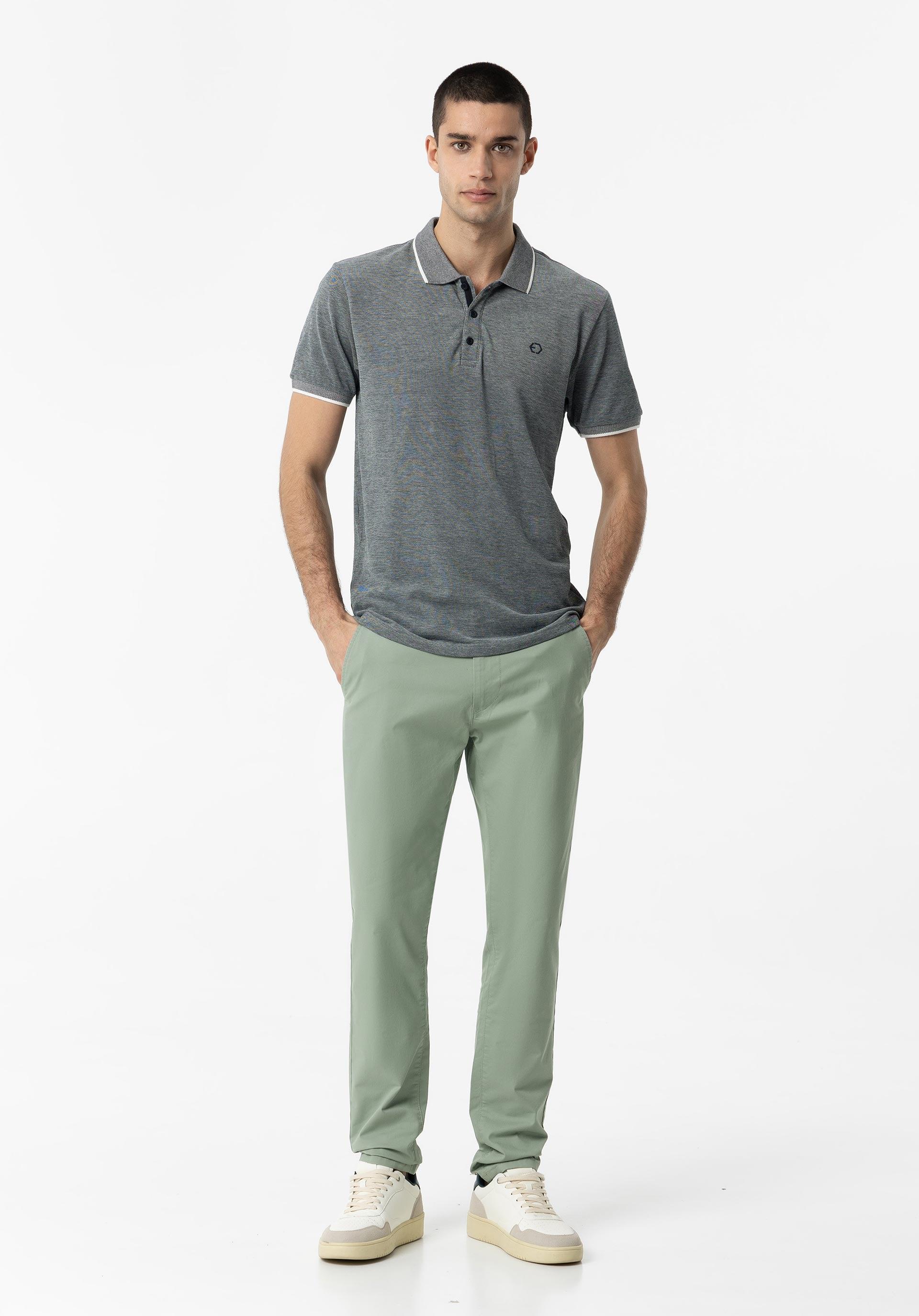 Pantalón Tiffosi Chino H35 Verde Agua - ECRU