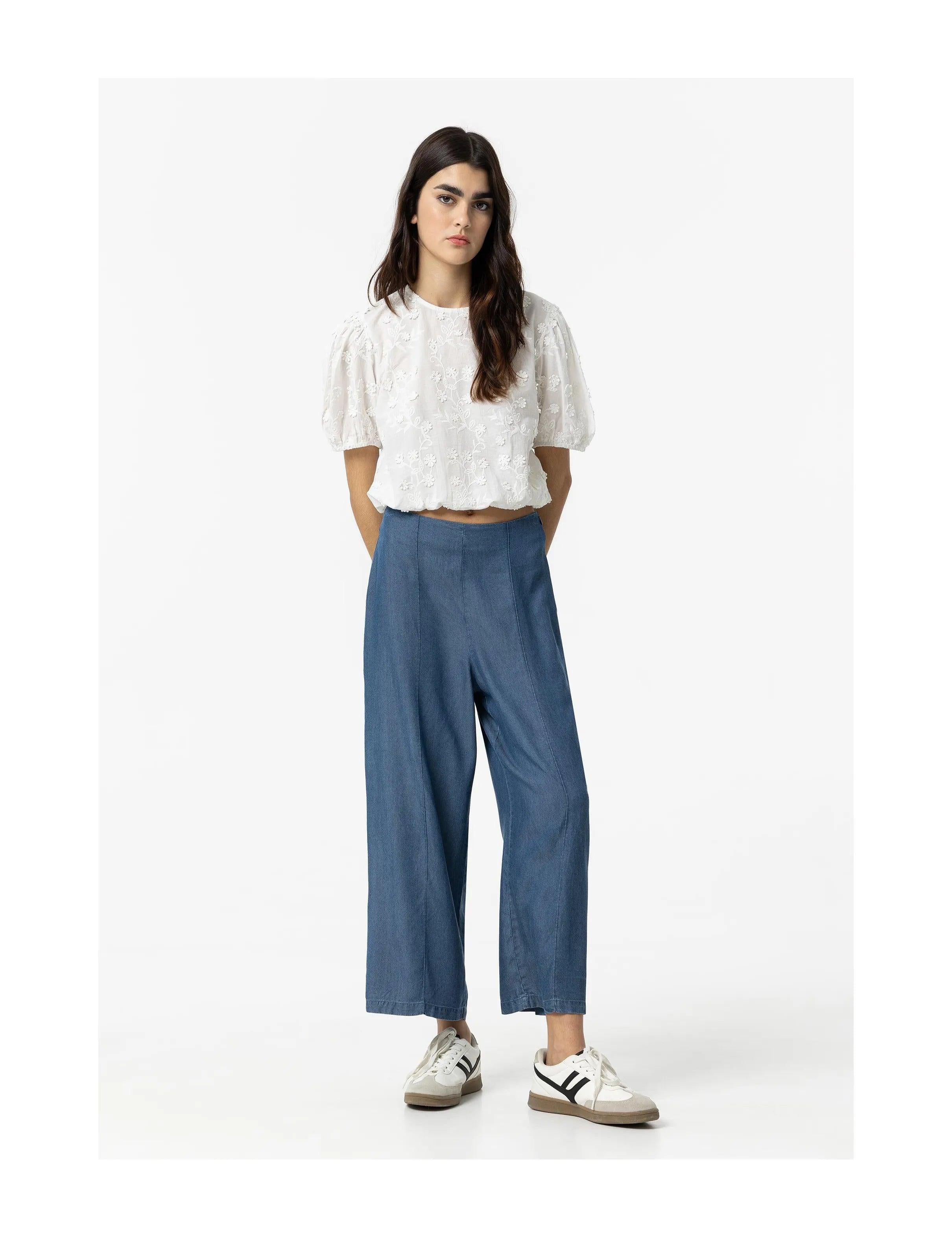 Pantalón TIFFOSI Gavin Culotte de Lyocell - ECRU