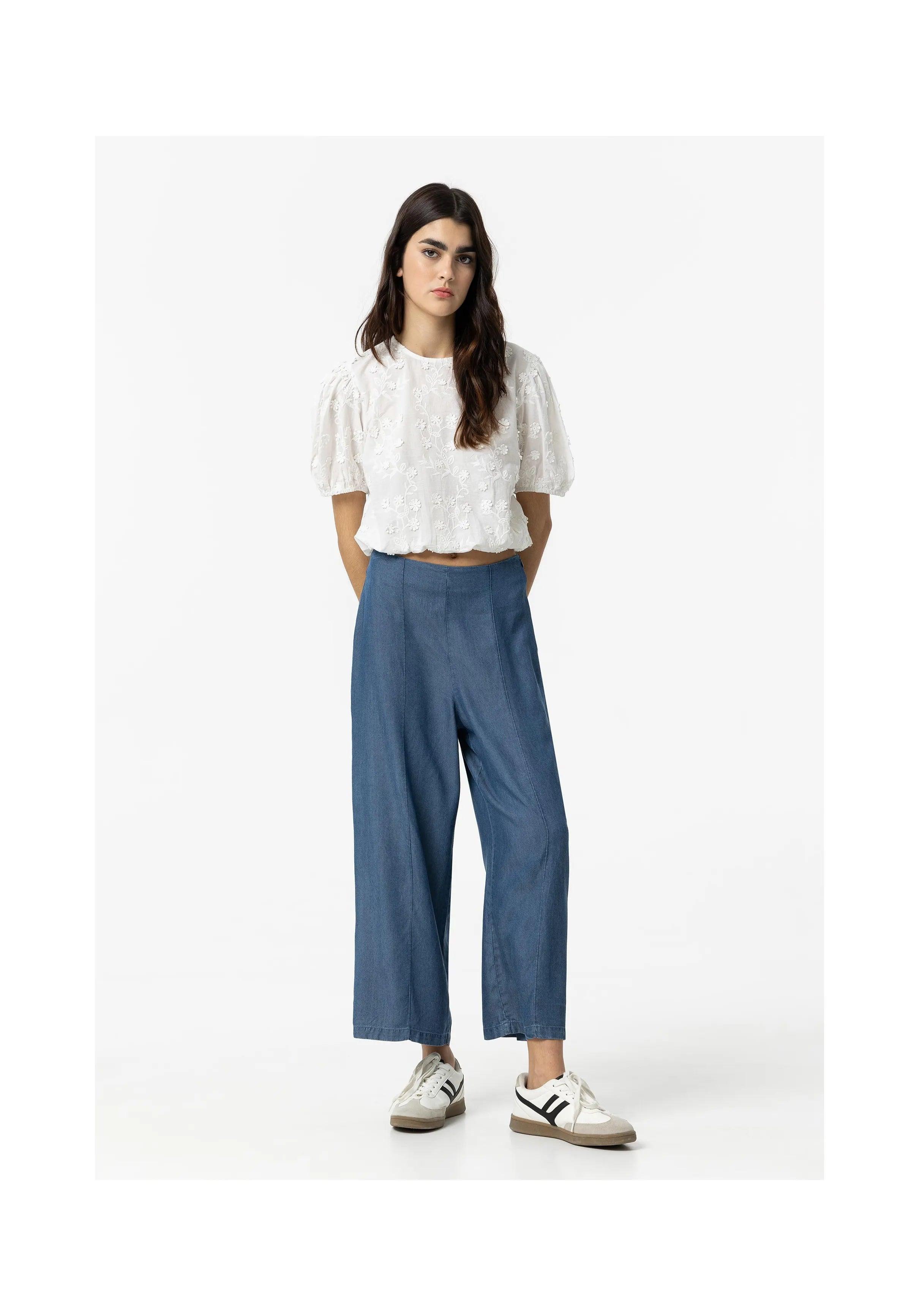 Pantalón TIFFOSI Gavin Culotte de Lyocell - ECRU