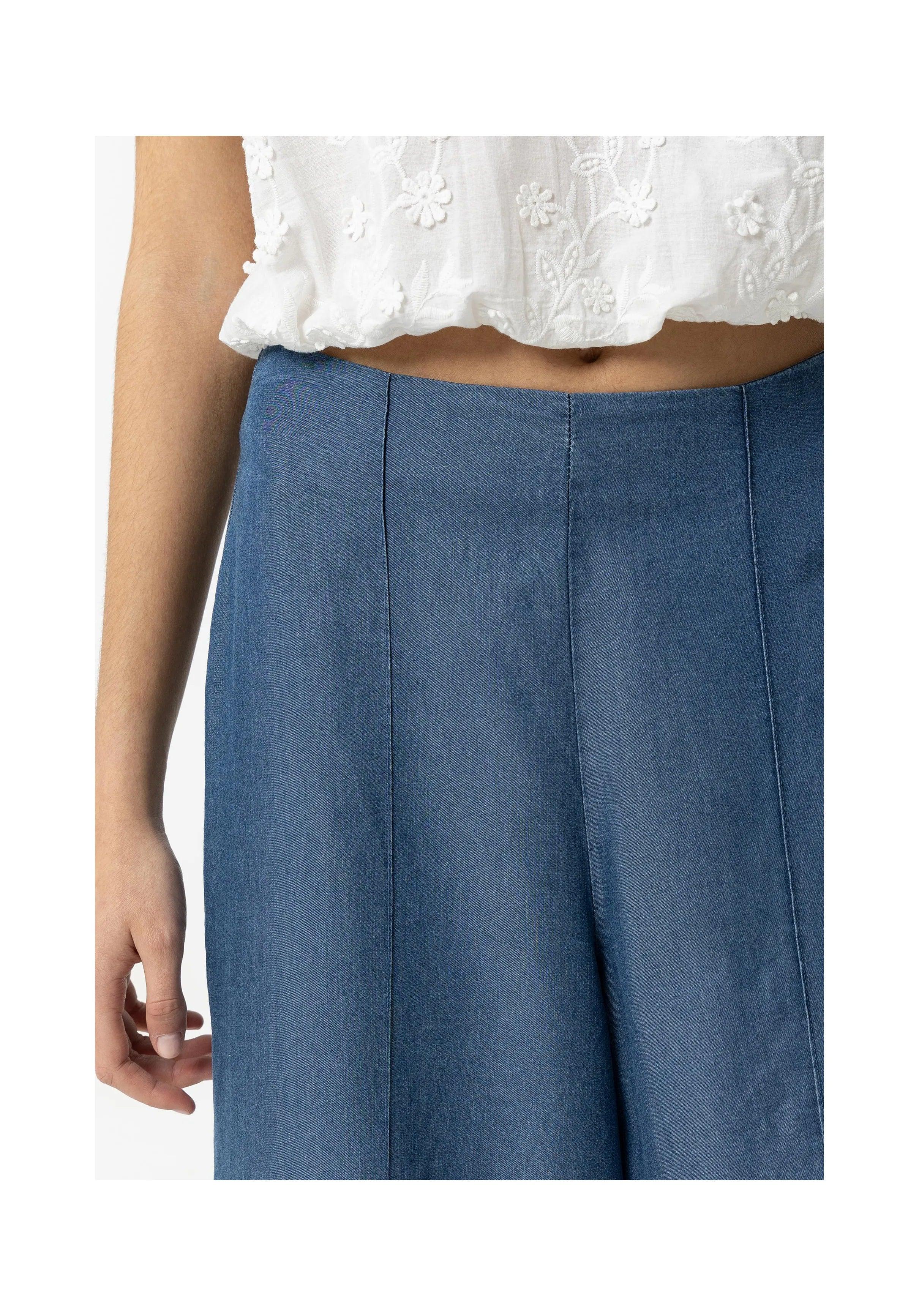 Pantalón TIFFOSI Gavin Culotte de Lyocell - ECRU