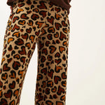 Pantalón Xantik Goma Cintura Off White Love Animal Print - ECRU