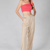 Pantalones 24colours Beige - ECRU