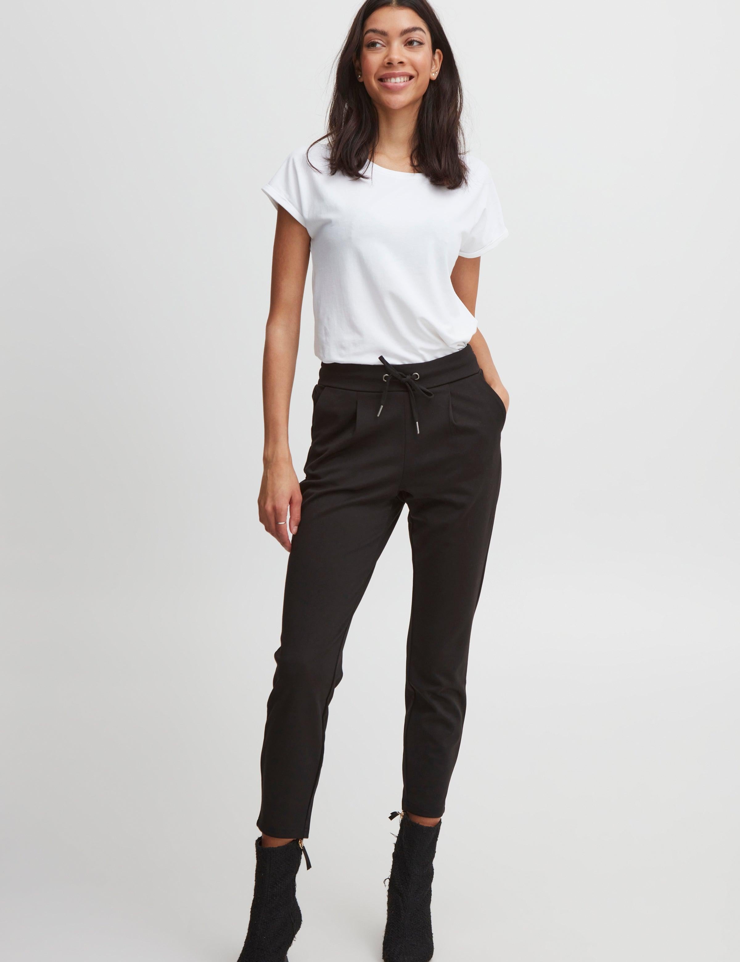 Pantalones B.Young Rizetta Cropped Black - ECRU