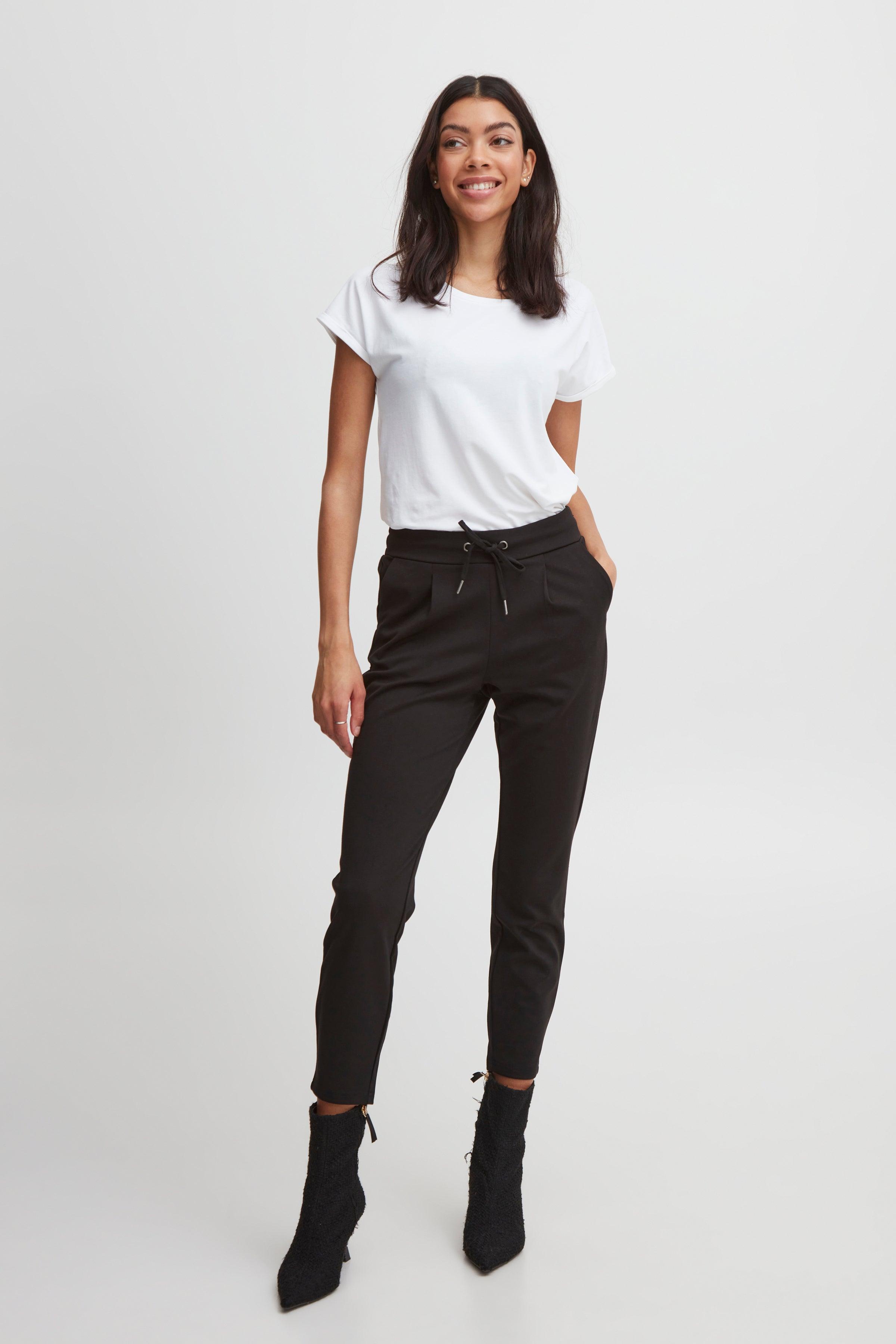 Pantalones B.Young Rizetta Cropped Black - ECRU