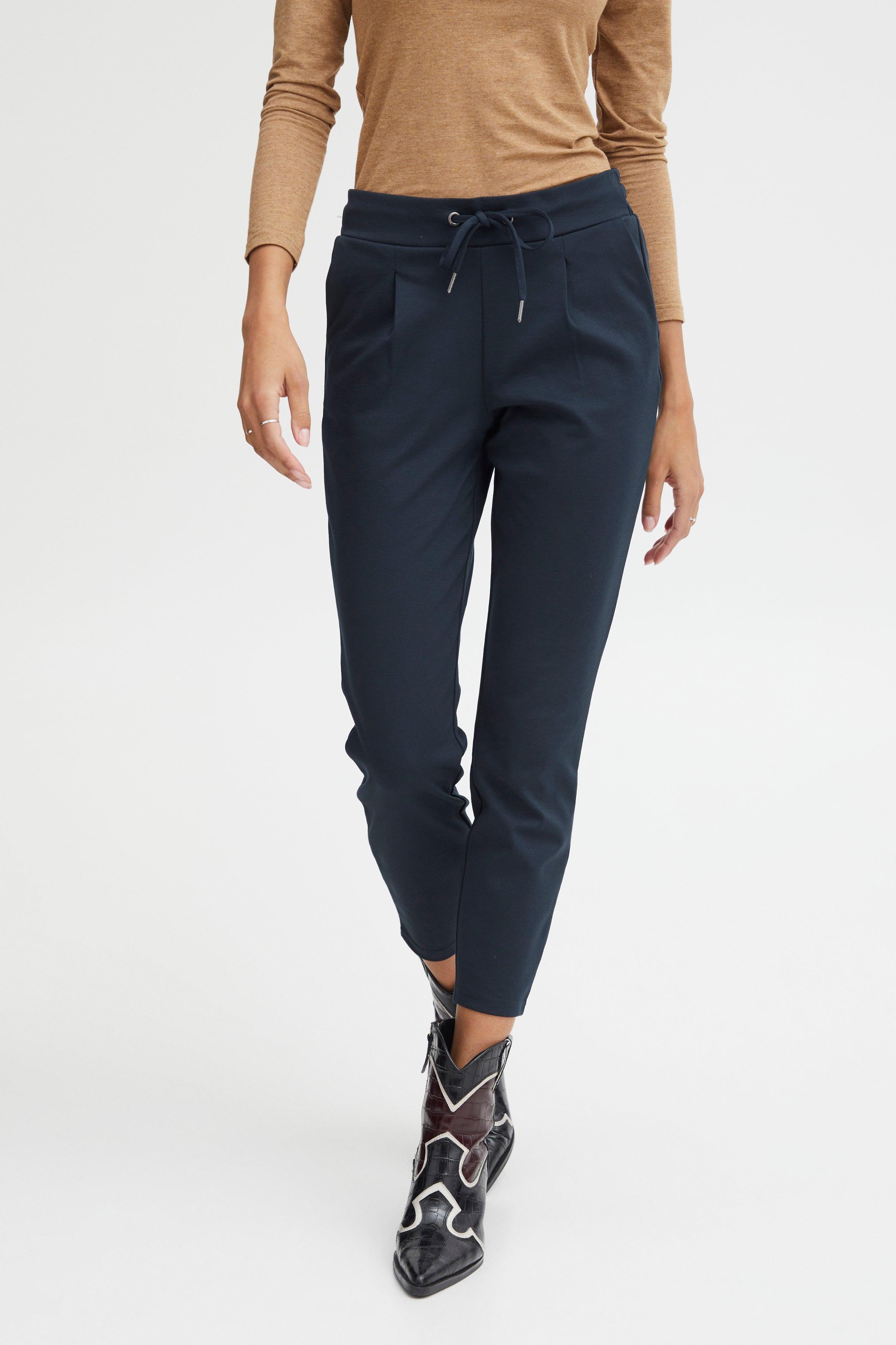 Pantalones B.Young Rizetta Cropped Copenhagen Night - ECRU