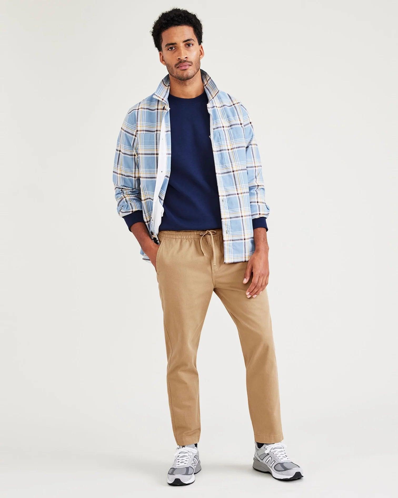 Pantalones Dockers Refined Pull On Slim Tapered Harvest Gold - ECRU