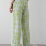 Pantalones Dr Bloom Lazo Vichy Verde - ECRU