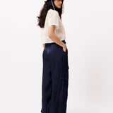 Pantalones FRNCH Nouma Navy Blue - ECRU