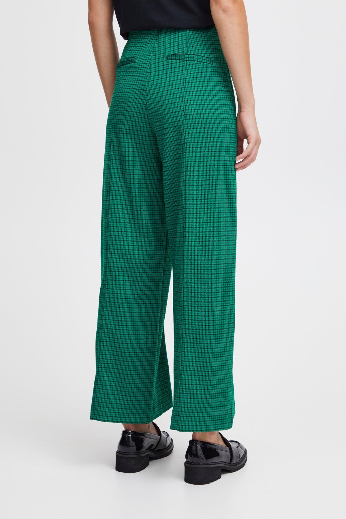 Pantalones ICHI Kate Cameleon Cadmium Green - ECRU