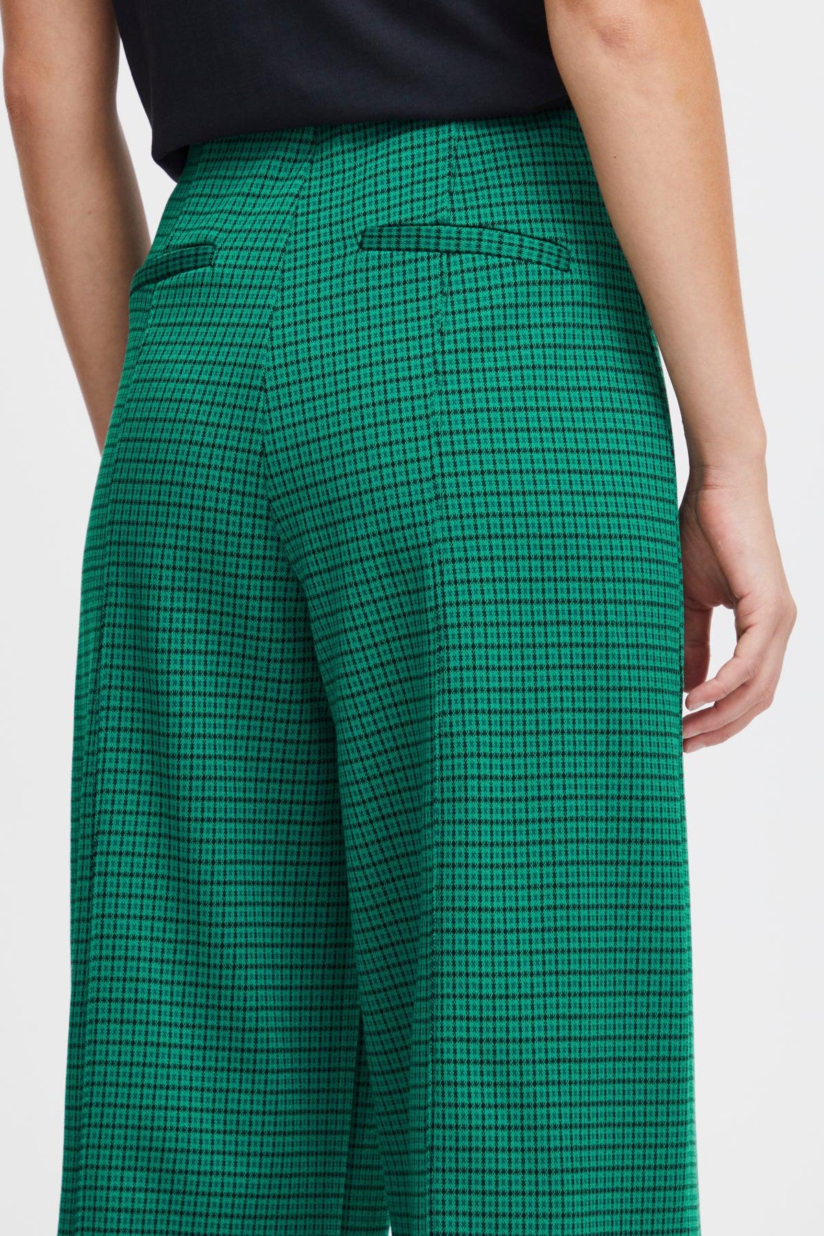 Pantalones ICHI Kate Cameleon Cadmium Green - ECRU