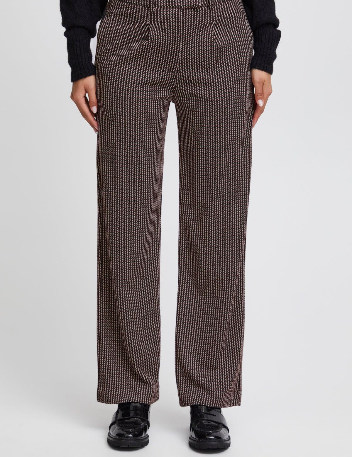 Pantalones ICHI Kate Structure Port Royale - ECRU