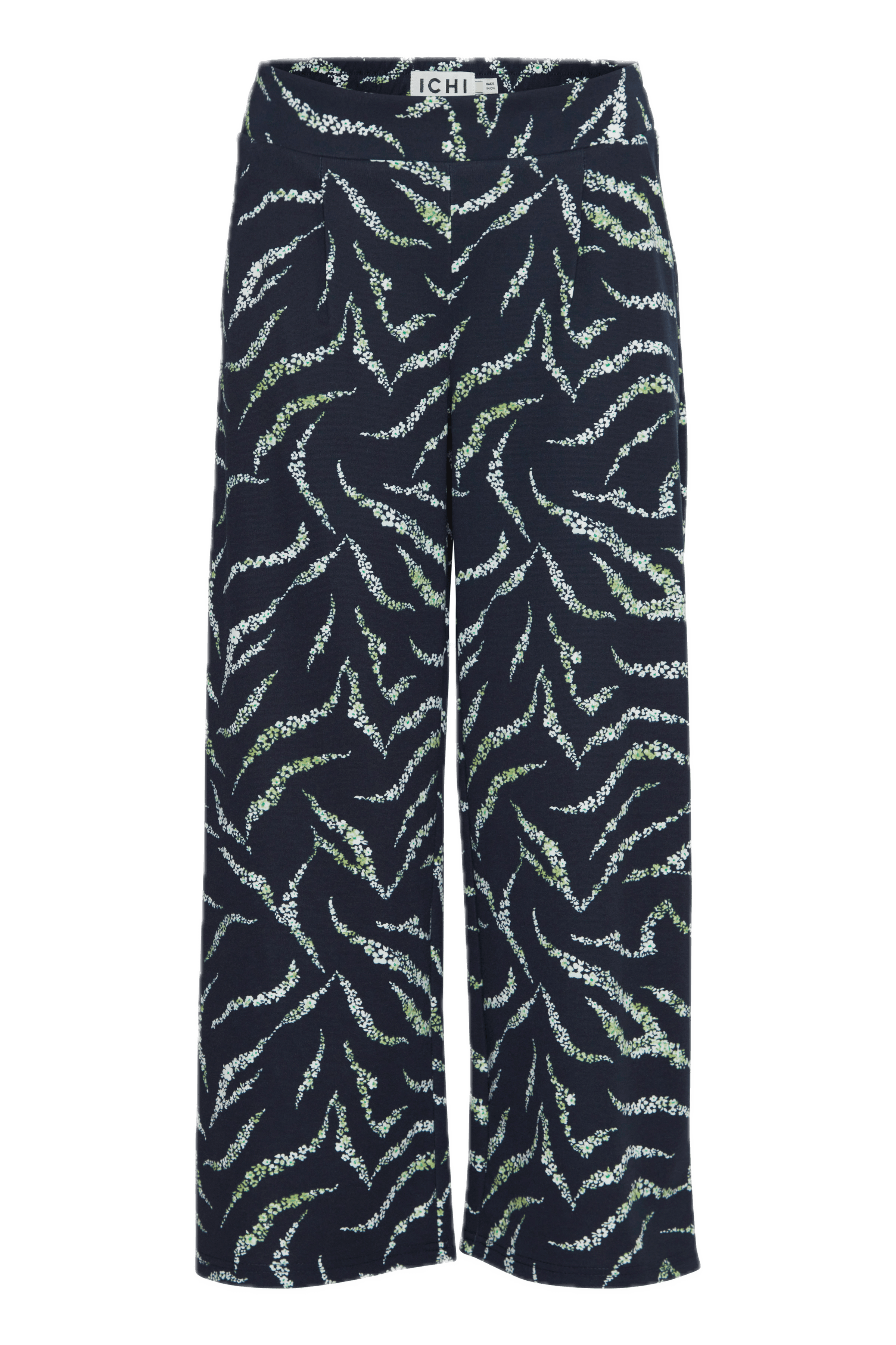 Pantalones ICHI Kate Total Eclipse Zebra Flower - ECRU