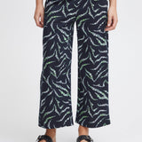 Pantalones ICHI Kate Total Eclipse Zebra Flower - ECRU