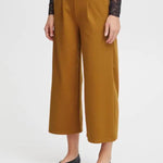 Pantalones ICHI Kate Wide Cathay Spice - ECRU