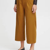 Pantalones ICHI Kate Wide Cathay Spice - ECRU