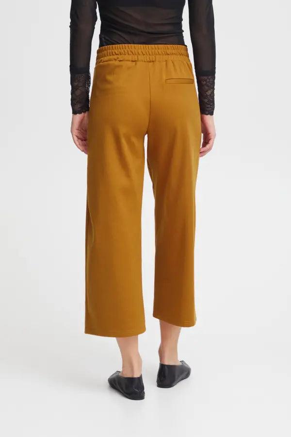 Pantalones ICHI Kate Wide Cathay Spice - ECRU