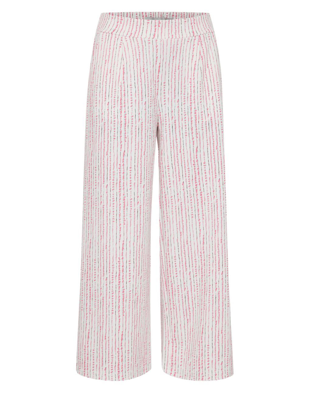 Pantalones ICHI Kate Wide Cloud Dancer Multi Stripe - ECRU