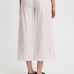 Pantalones ICHI Kate Wide Cloud Dancer Multi Stripe - ECRU