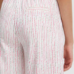 Pantalones ICHI Kate Wide Cloud Dancer Multi Stripe - ECRU