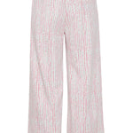 Pantalones ICHI Kate Wide Cloud Dancer Multi Stripe - ECRU