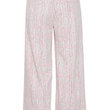 Pantalones ICHI Kate Wide Cloud Dancer Multi Stripe - ECRU