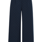 Pantalones ICHI Kate Wide Print Dot Total Eclipse - ECRU