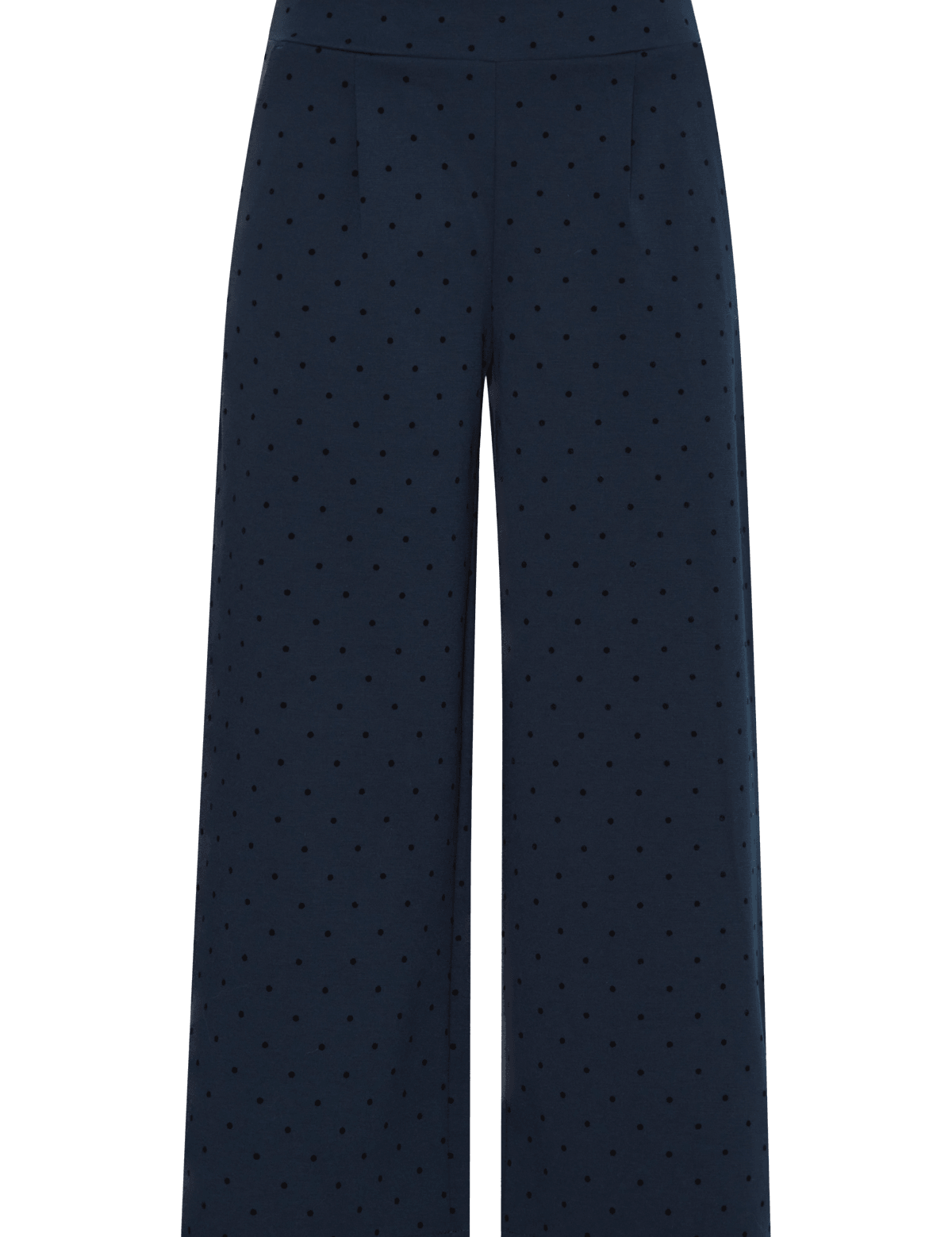 Pantalones ICHI Kate Wide Print Dot Total Eclipse - ECRU