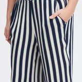 Pantalones ICHI Marrakech Total Eclipse Stripes - ECRU