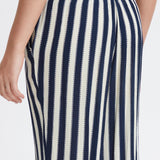 Pantalones ICHI Marrakech Total Eclipse Stripes - ECRU