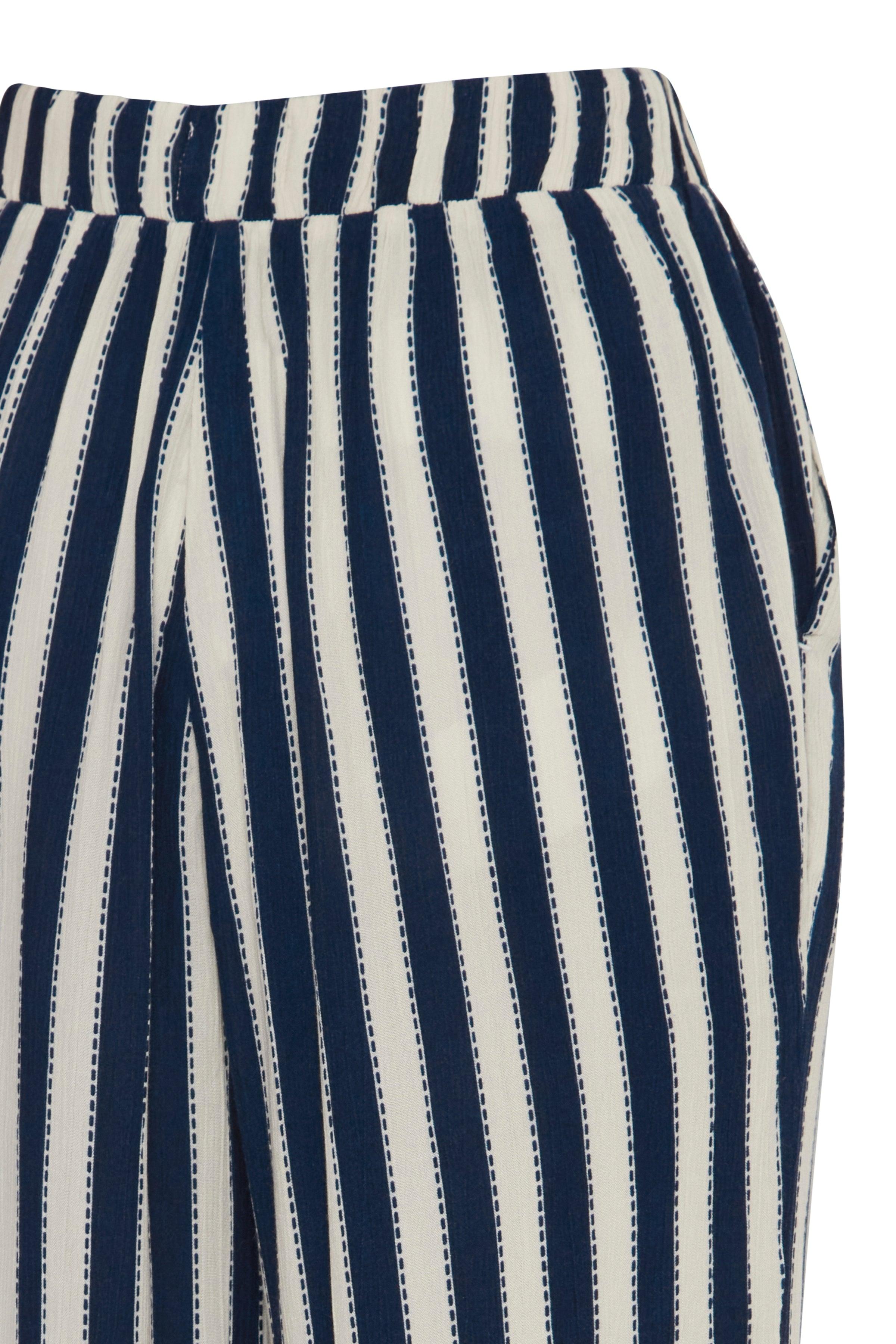 Pantalones ICHI Marrakech Total Eclipse Stripes - ECRU