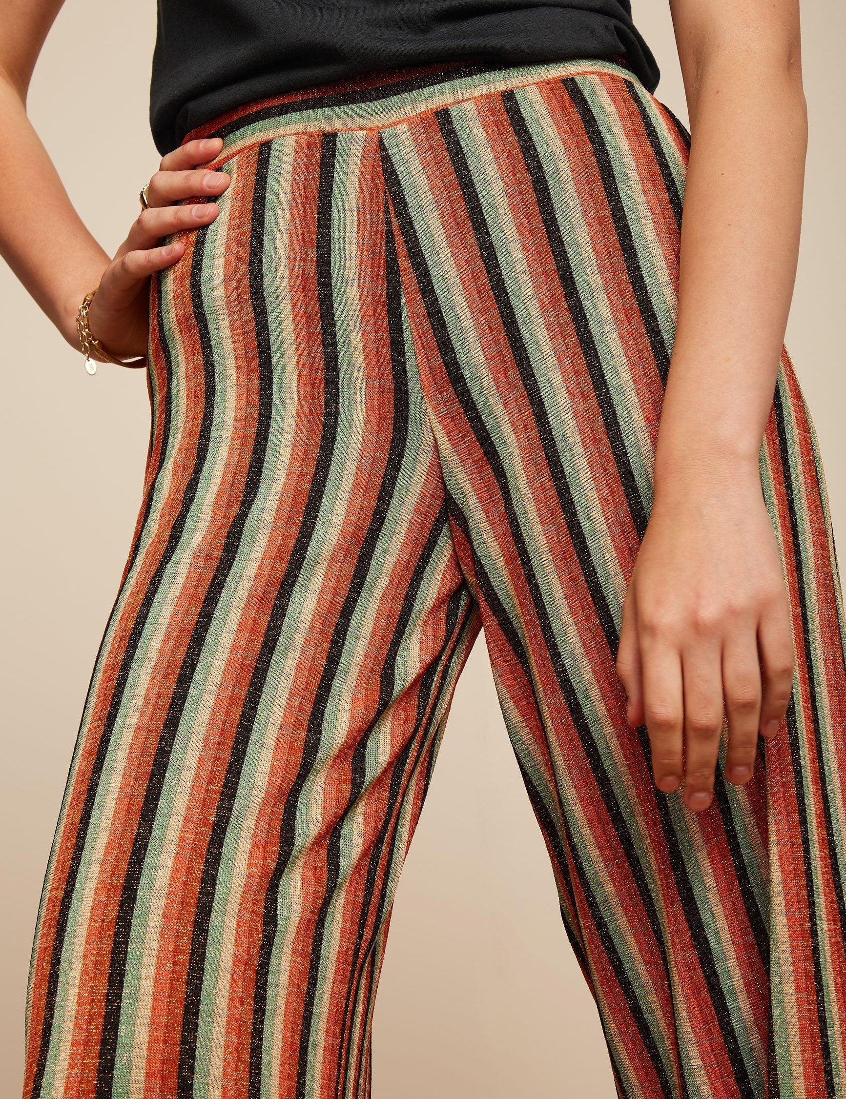 Pantalones King Louie Sara Piso Stripe - ECRU