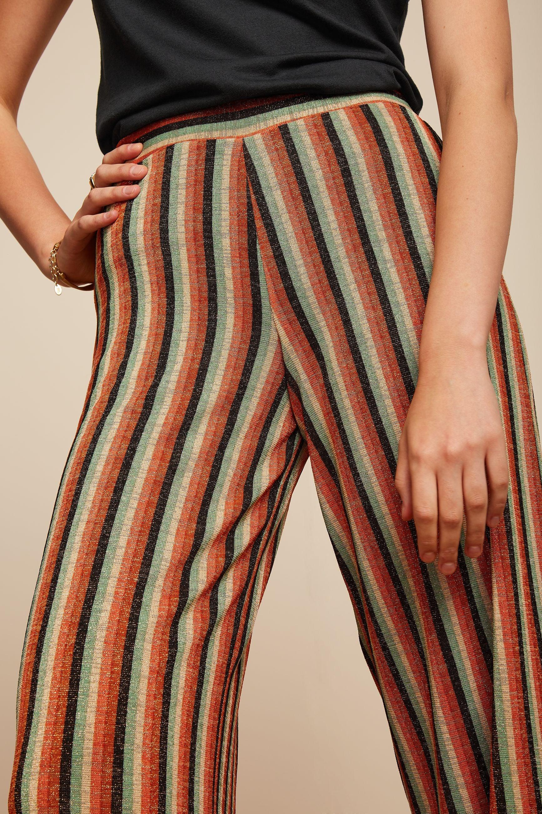 Pantalones King Louie Sara Piso Stripe - ECRU