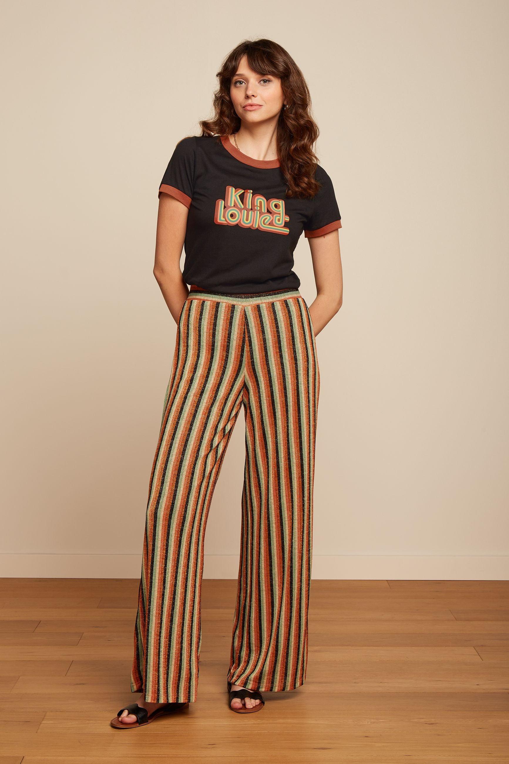 Pantalones King Louie Sara Piso Stripe - ECRU