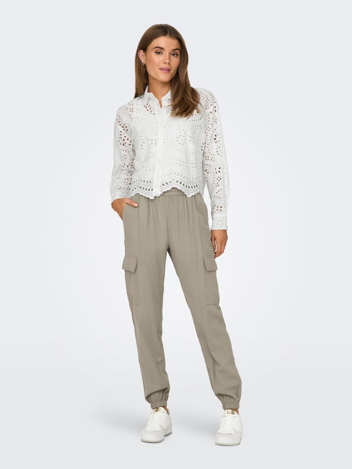 Pantalones ONLY Laris Cargo Pure Cashmere - ECRU