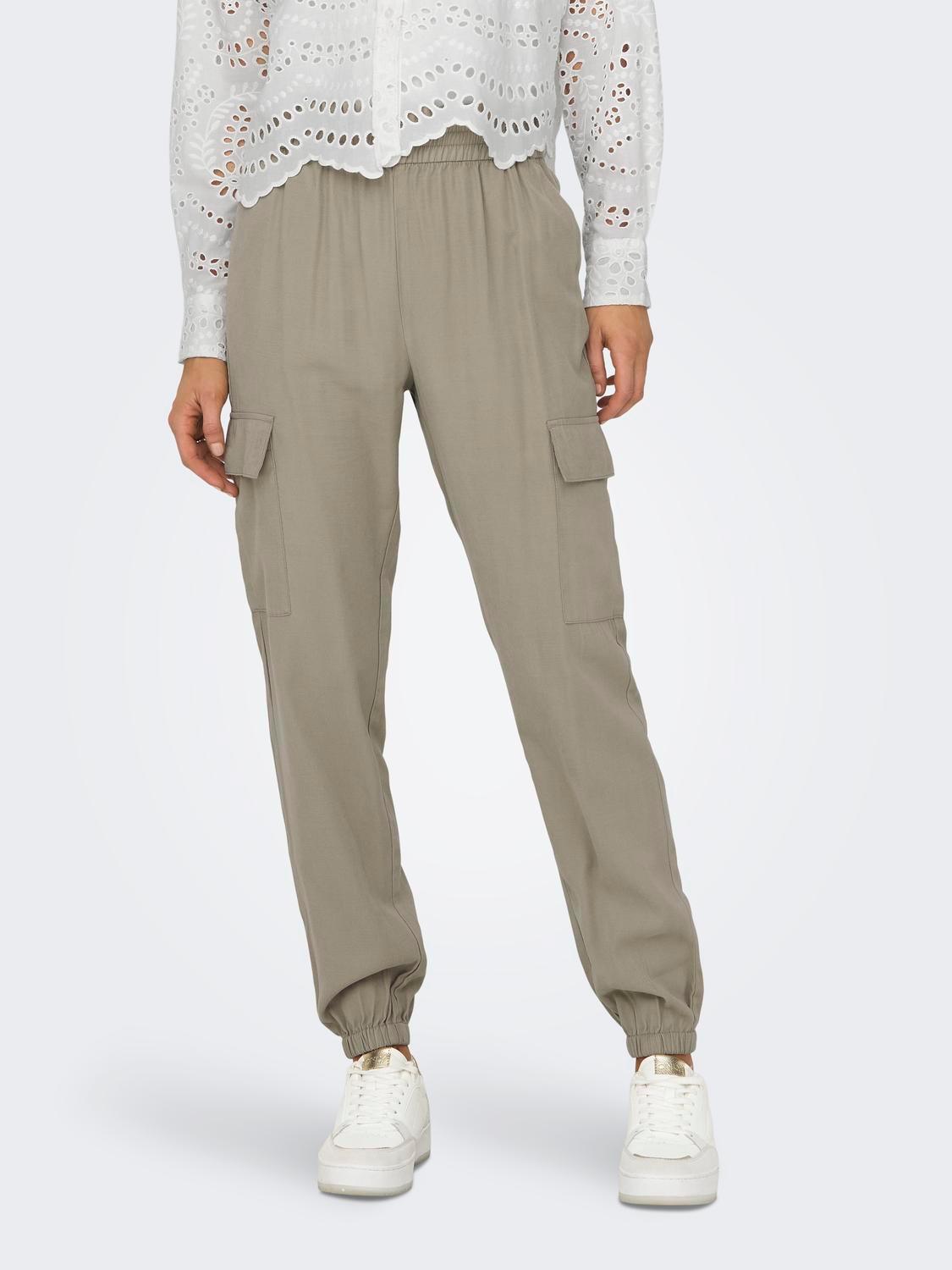 Pantalones ONLY Laris Cargo Pure Cashmere - ECRU