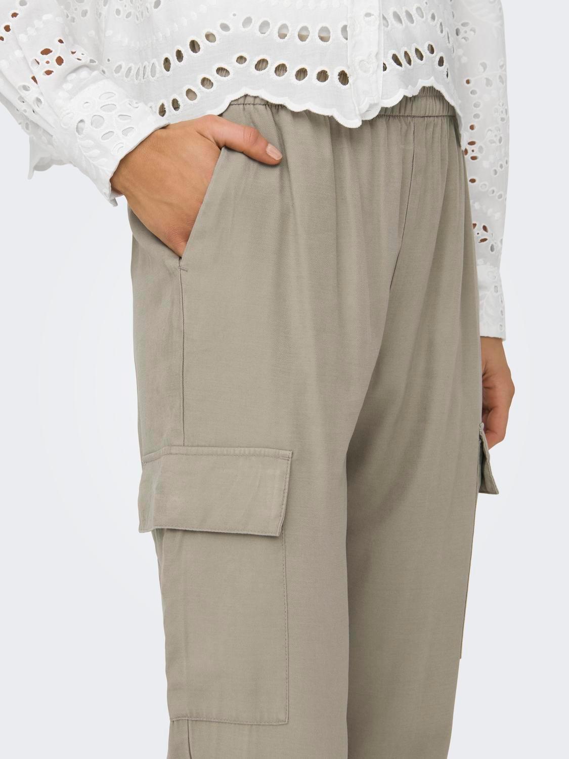 Pantalones ONLY Laris Cargo Pure Cashmere - ECRU