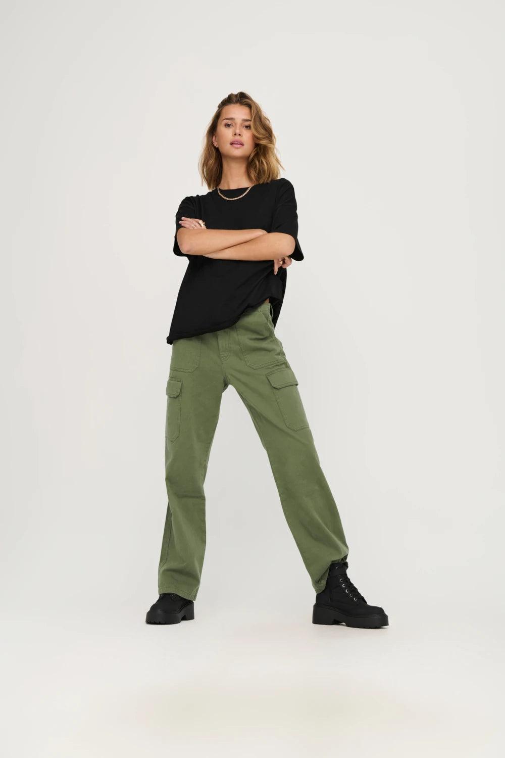 Pantalones ONLY Malfy Loose Cargo Kalamata - ECRU