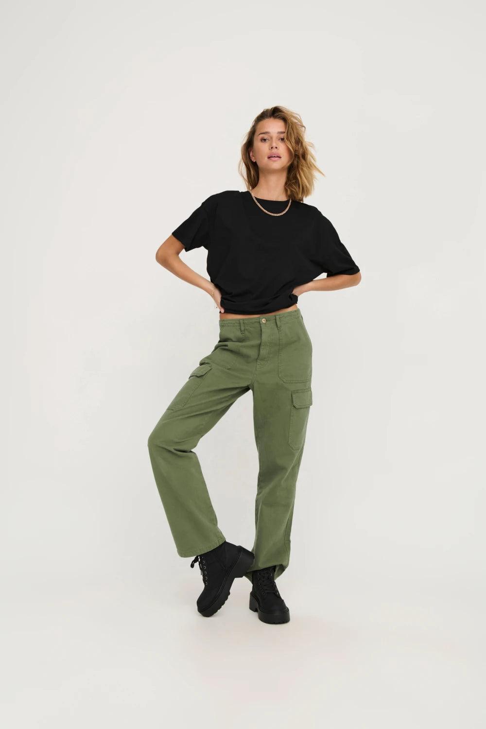 Pantalones ONLY Malfy Loose Cargo Kalamata - ECRU