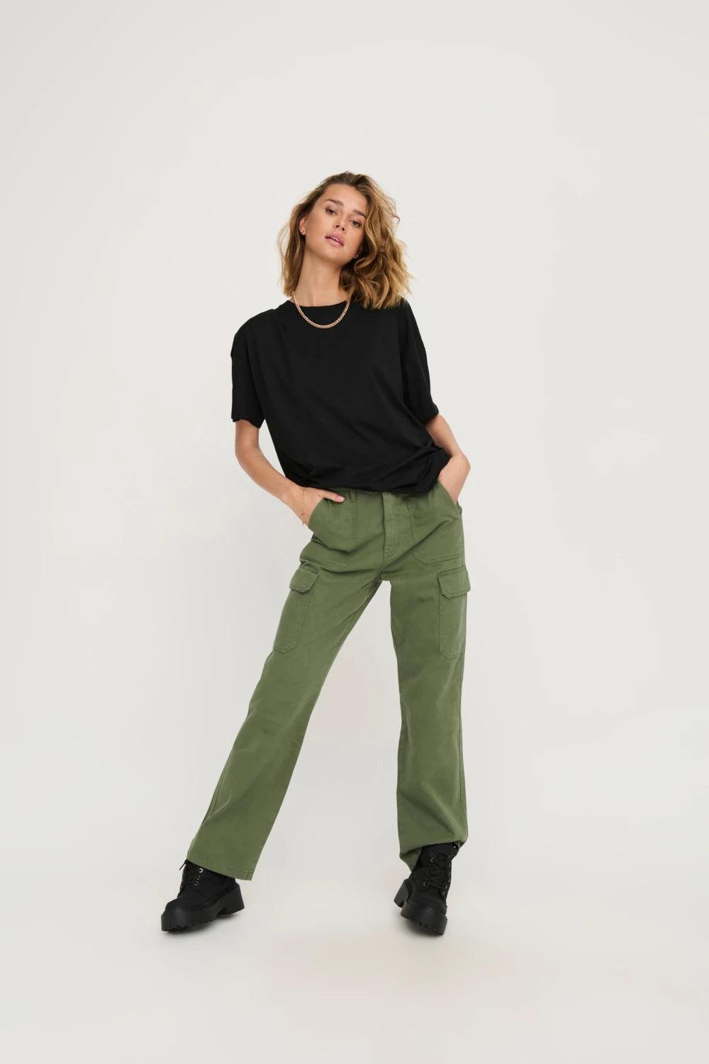 Pantalones ONLY Malfy Loose Cargo Kalamata - ECRU