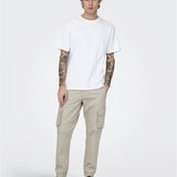 Pantalones Only&Sons Cargo Cam Silver Lining - ECRU