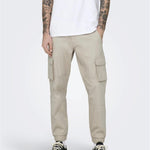 Pantalones Only&Sons Cargo Cam Silver Lining - ECRU