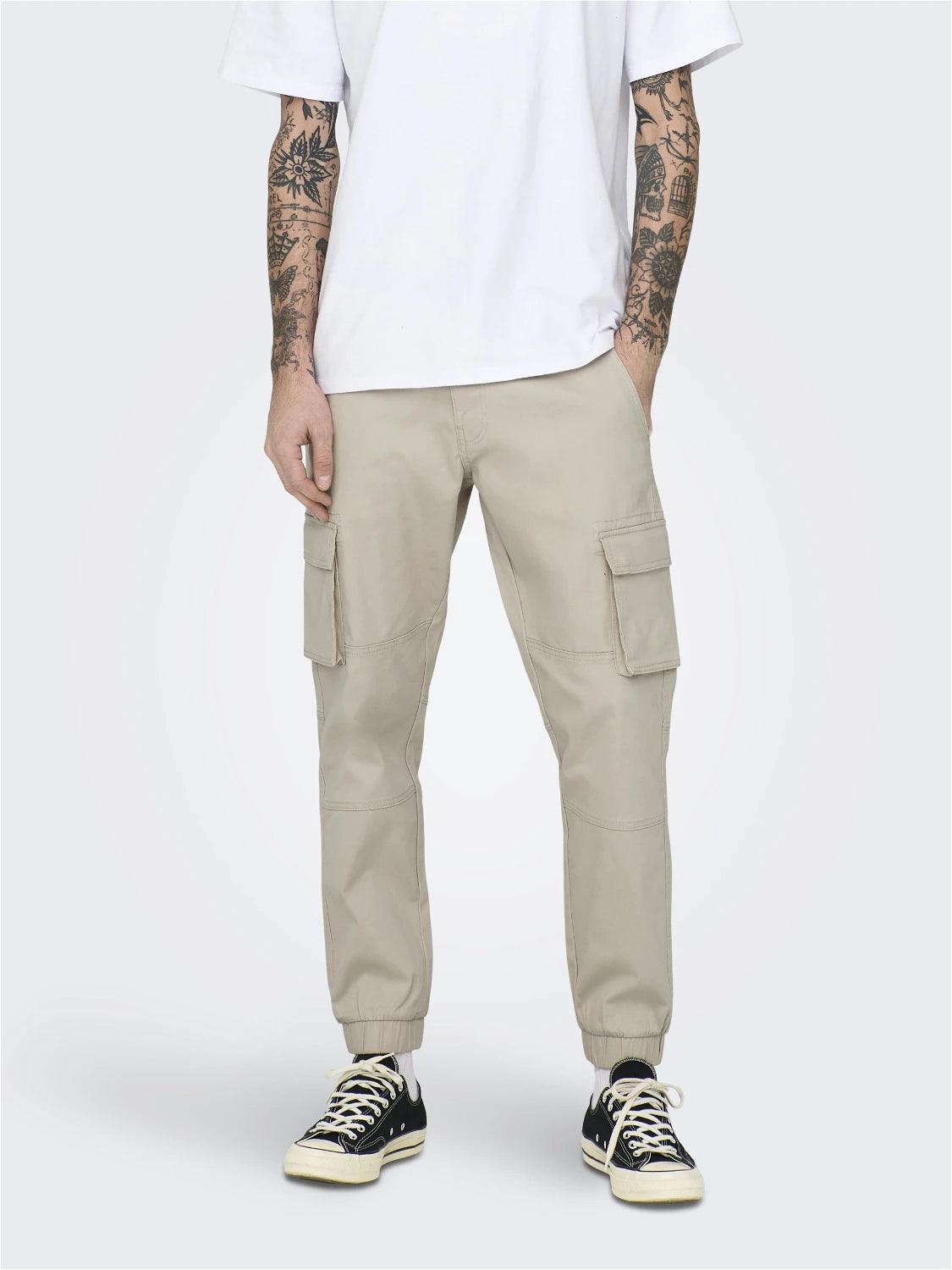 Pantalones Only&Sons Cargo Cam Silver Lining - ECRU