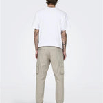 Pantalones Only&Sons Cargo Cam Silver Lining - ECRU