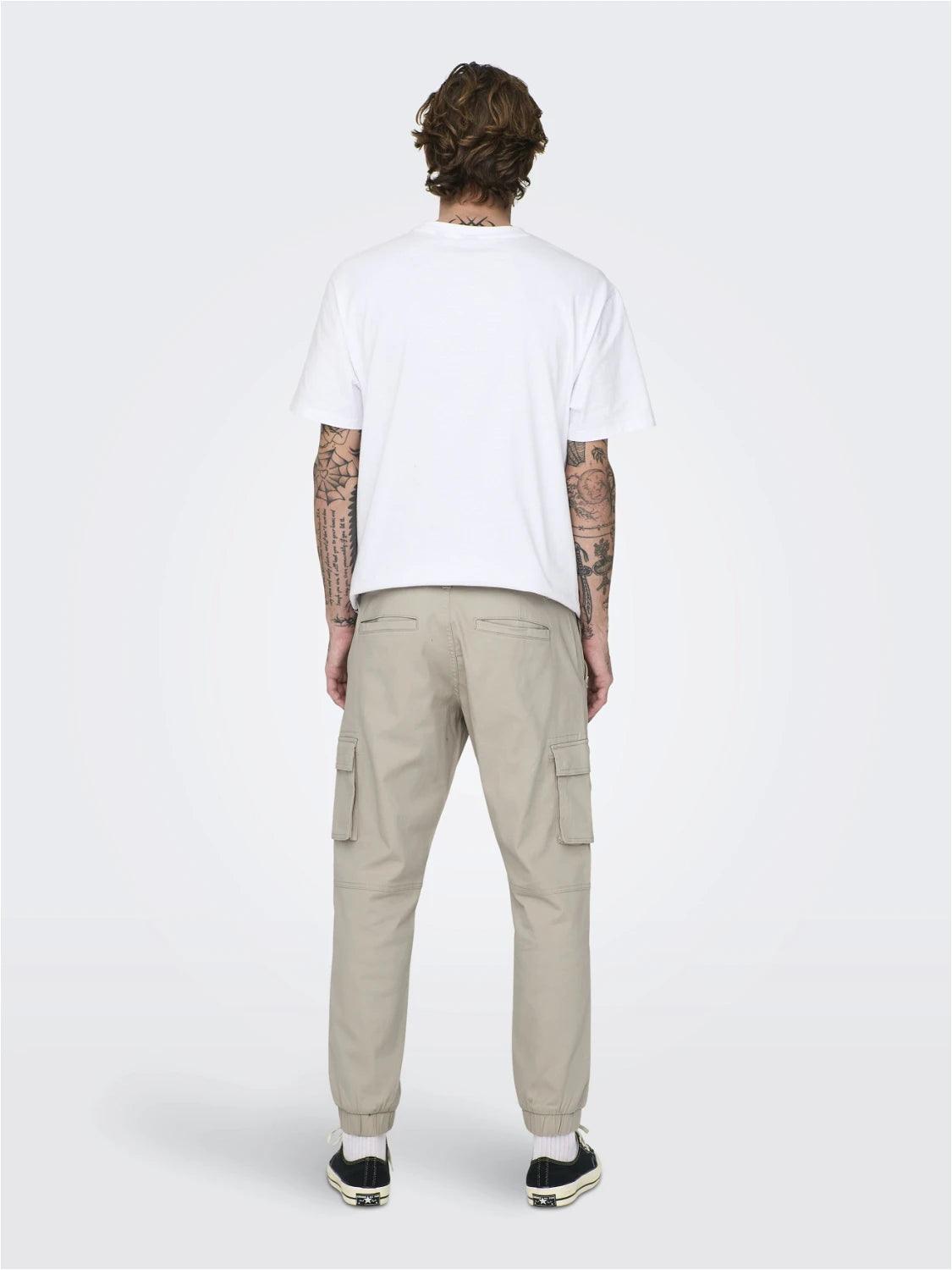 Pantalones Only&Sons Cargo Cam Silver Lining - ECRU