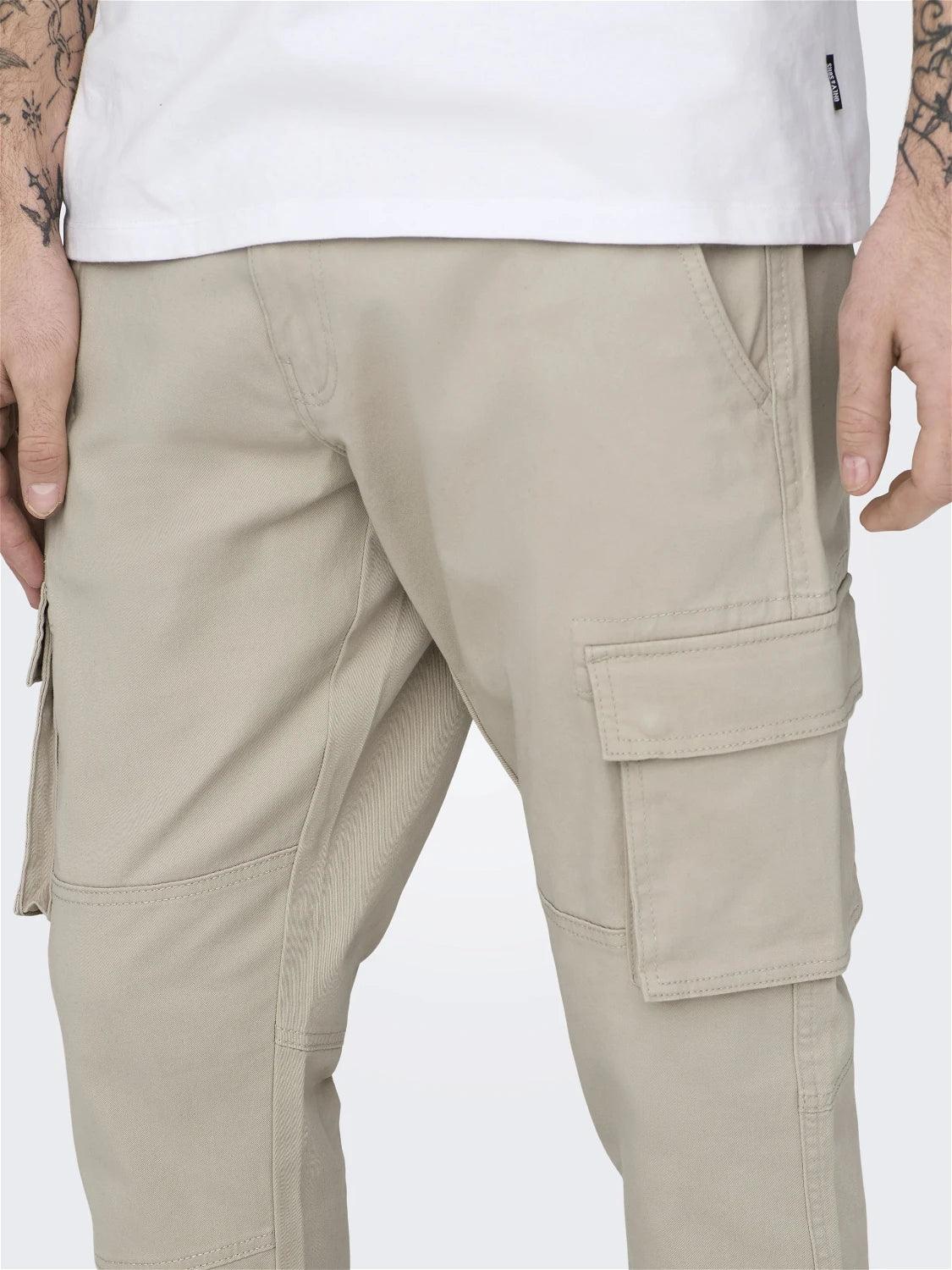 Pantalones Only&Sons Cargo Cam Silver Lining - ECRU