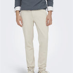 Pantalones Only&Sons Mark Tejido Jogger Beige Moonstruck - ECRU