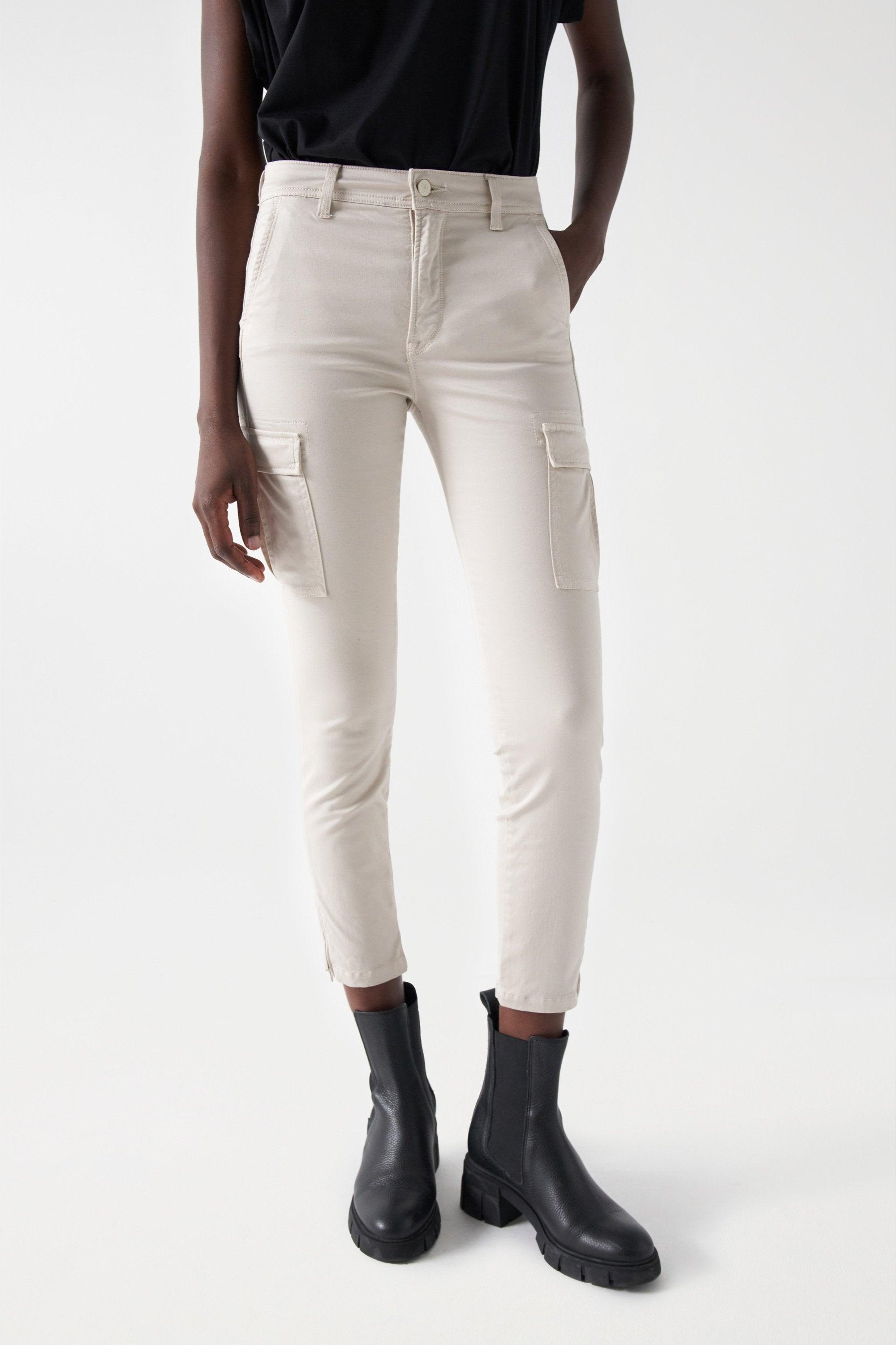 Pantalones Salsa Jeans Push In Faith Cargo Pearl - ECRU